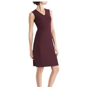 M.M. LaFleur Burgundy/Dark Purple Work Dress